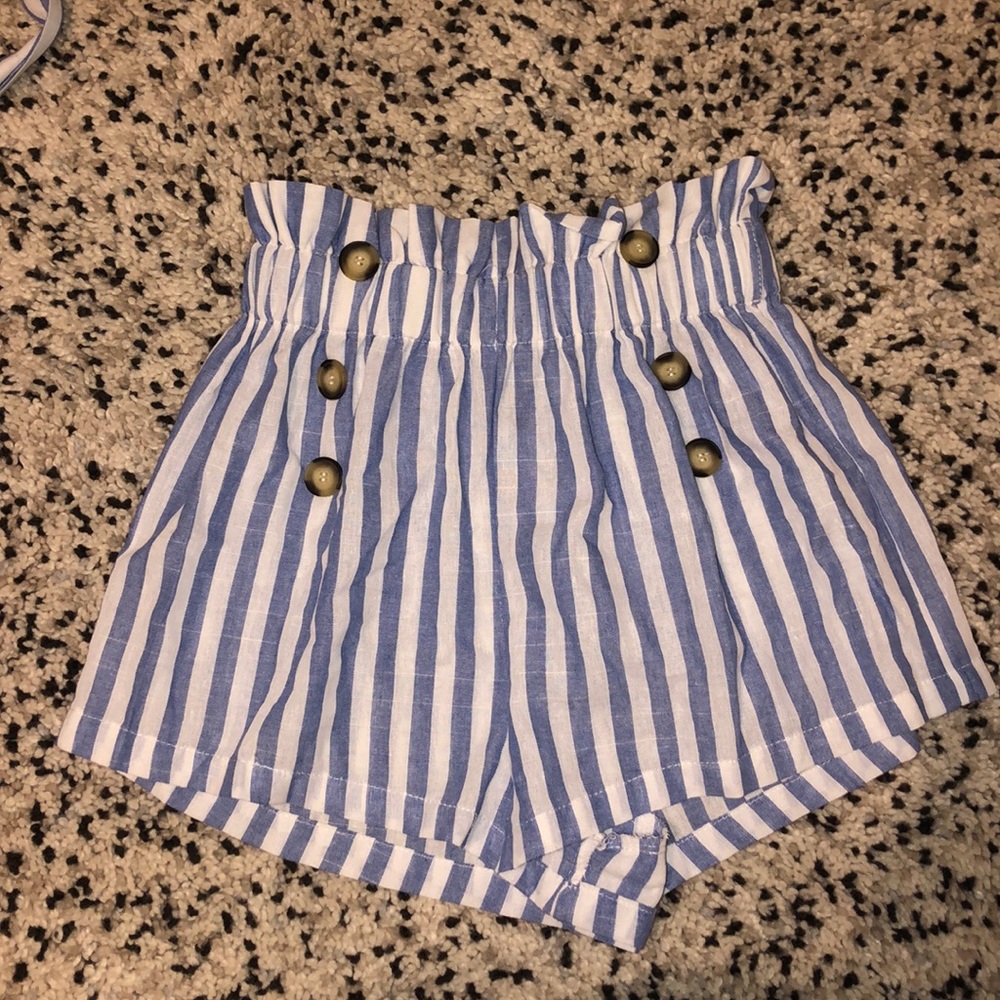 NWOT never worn S blue and white stripped shorts